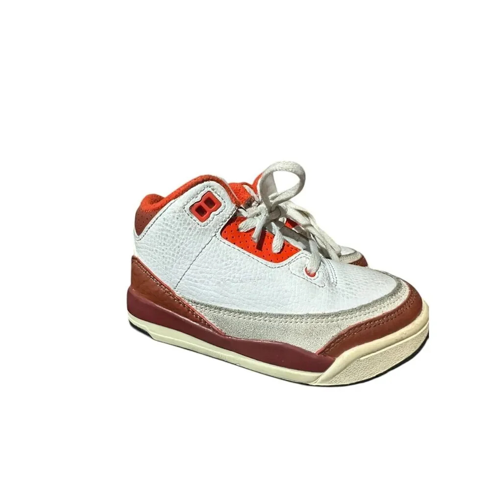 Jordan Kids White and Red/Orange Sneakers